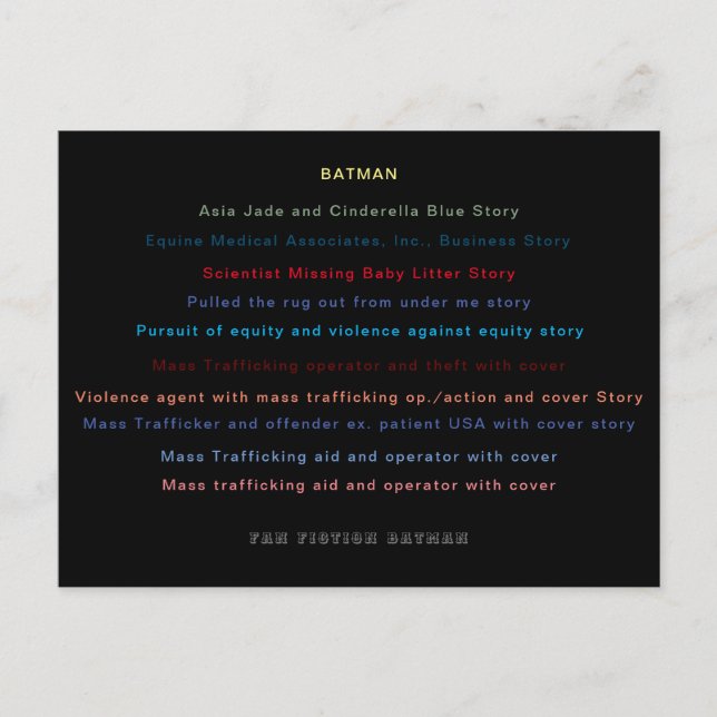 Batmans variantutkast för vykort (Framsida)