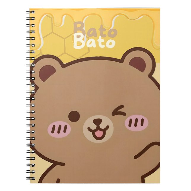 "Bato Bato" Honey Bear Spiral Notebook  Anteckningsbok (Framsidan)