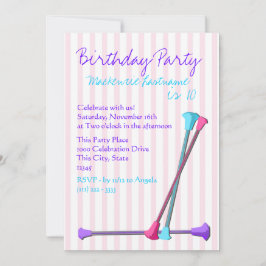 Baton Birthday Inbjudningar