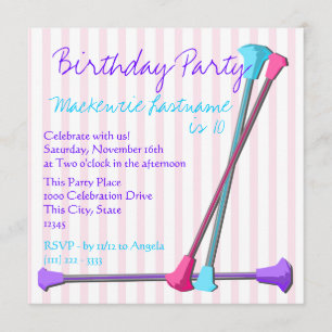 Baton Birthday Inbjudningar
