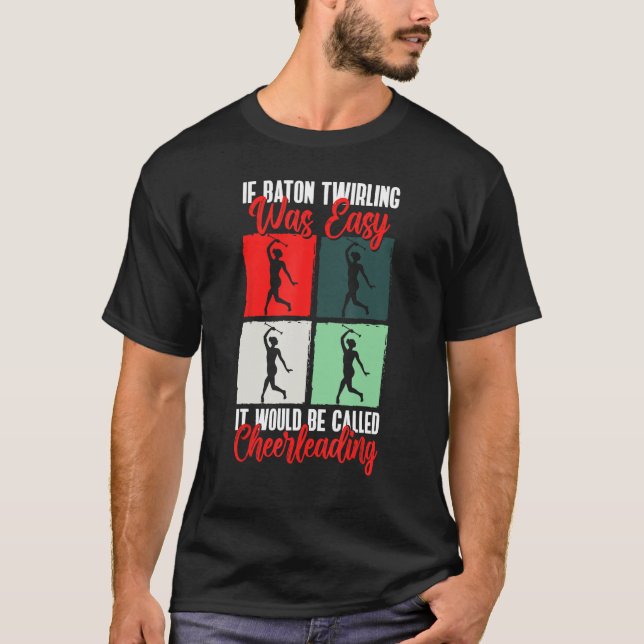 Baton majorette gymnastik för majorette cheerlead t shirt (Framsida)