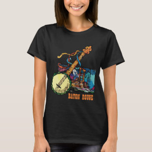 Baton Rouge Banjo Jazz Natt Retro Resa T Shirt