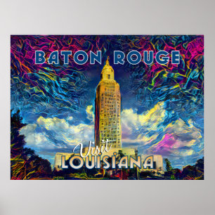 Baton Rouge, besök Louisiana... Poster