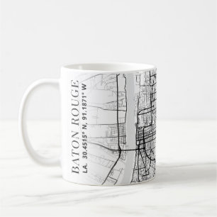 Baton Rouge City Karta Kaffe Mugg