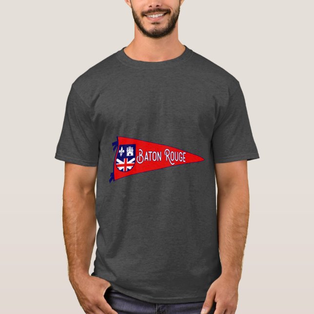 Baton Rouge Flagga Pennant Oversized T Shirt (Framsida)
