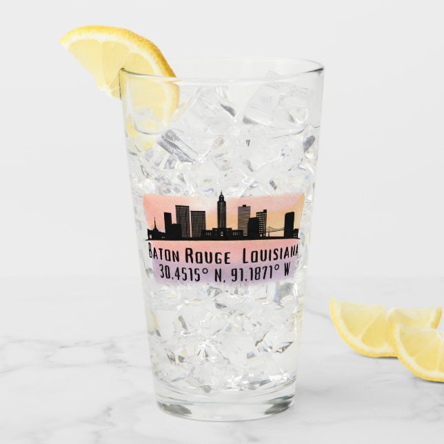 Baton Rouge LA City Skyline Glaskopp (Framsida Ice)