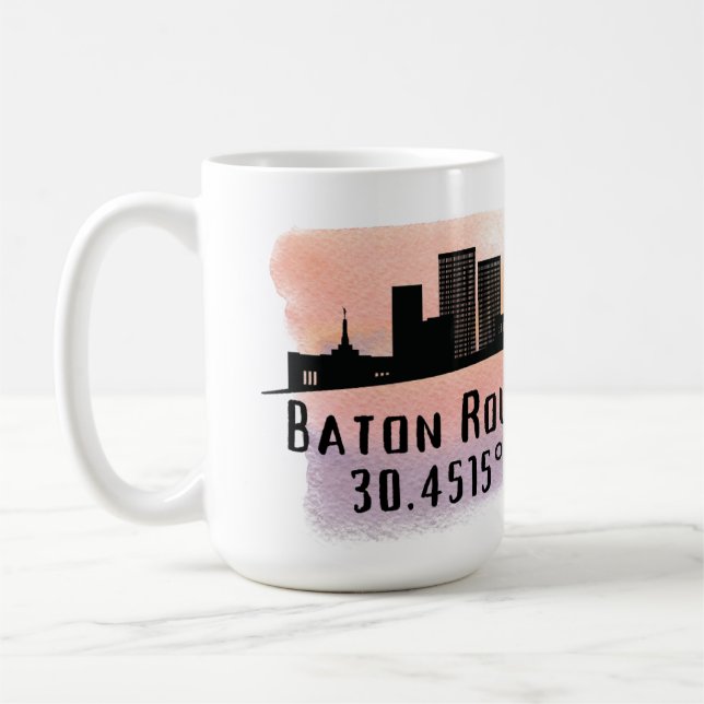 Baton Rouge LA City Skyline Kaffemugg (Vänster)