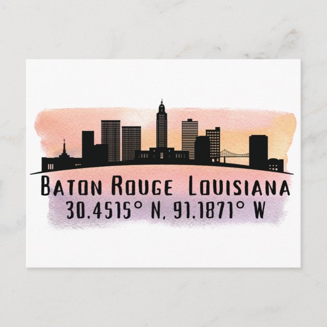 Baton Rouge LA City Skyline Vykort (Framsida)