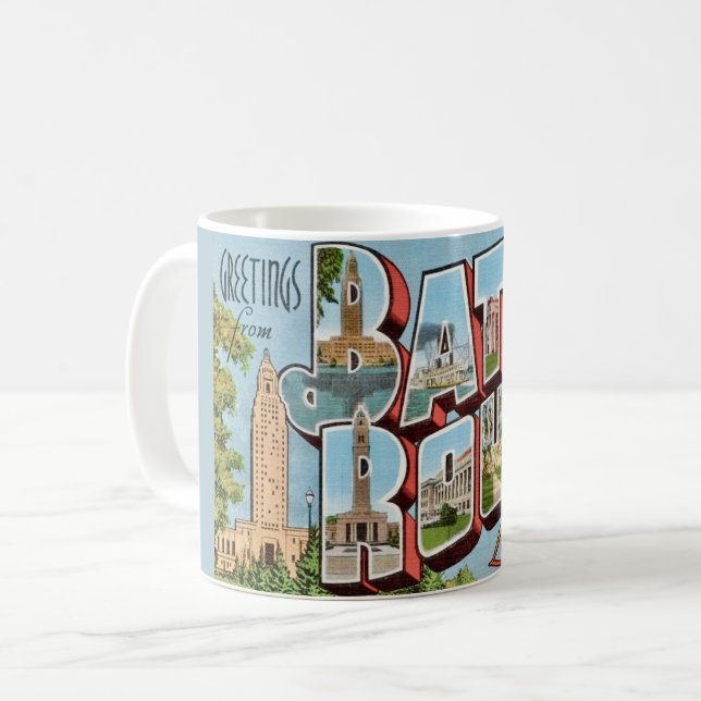 Baton rouge LA Hälsningar vykort Kaffemugg (Framsida vänster)