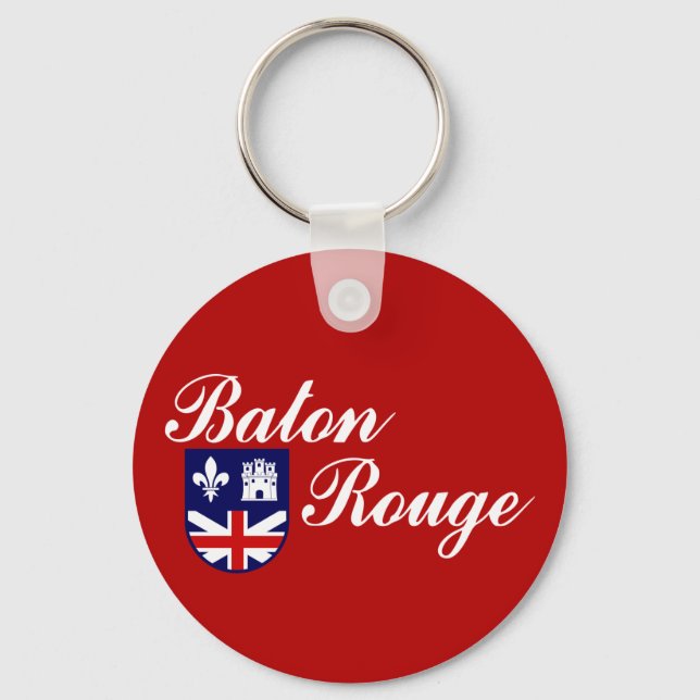 Baton Rouge (Louisiana) City flagga Keychain Nyckelring (Framsida)