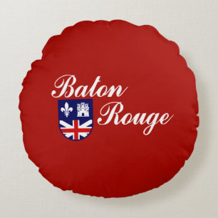 Baton Rouge (Louisiana) City flagga Rund Kudde