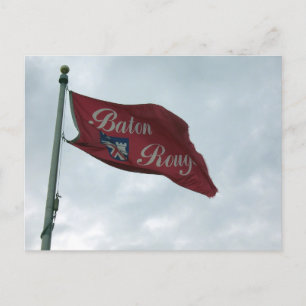 Baton Rouge Louisiana Flagga som flyger i Vinden Vykort