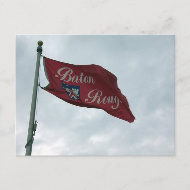 Baton Rouge Louisiana Flagga som flyger i Vinden Vykort (Framsida)