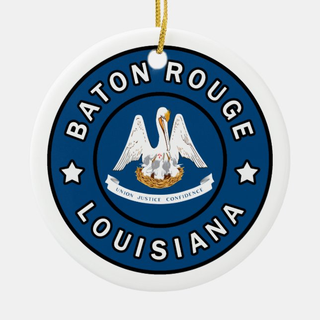 Baton Rouge Louisiana Julgransprydnad Keramik (Framsidan)
