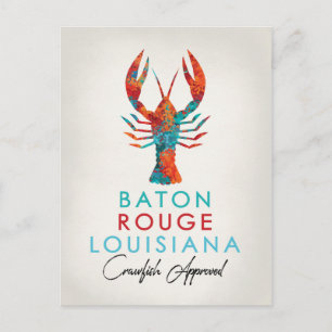 Baton Rouge Louisiana Kräftor Bright Vykort