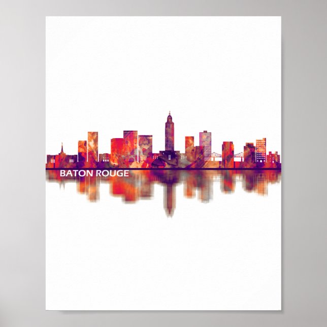 Baton Rouge Louisiana Skyline Poster (Framsidan)