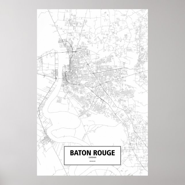 Baton Rouge, Louisiana (svart på vit) Poster (Framsidan)