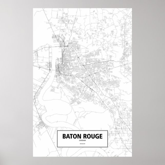 Baton Rouge, Louisiana (svart på vitt) Poster (Framsidan)