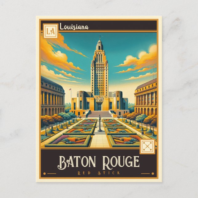 Baton Rouge, Louisiana | VINTAGE Vykort (Framsida)