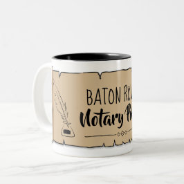 Baton Rouge Notary Public Rulla Feather Quill Två-Tonad Mugg