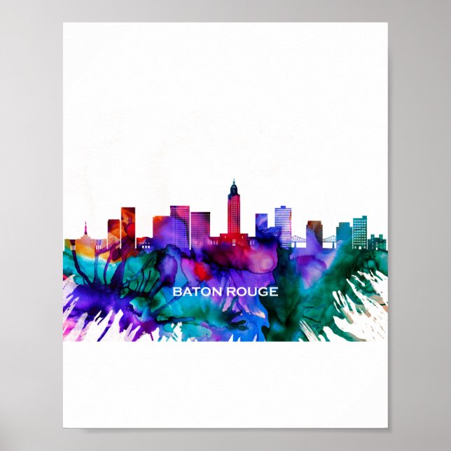 Baton Rouge Skyline Poster (Framsidan)