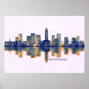 Baton Rouge Skyline Poster