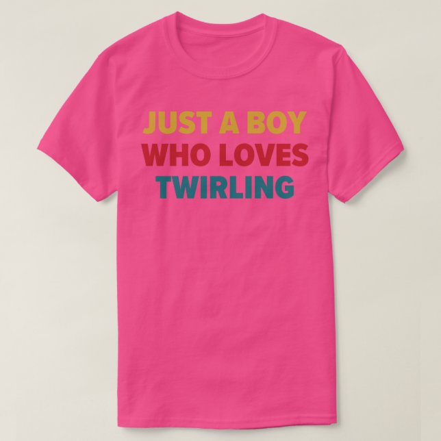 Baton Twirler Bara en pojke som Kärlek Twirling T Shirt (Design framsida)