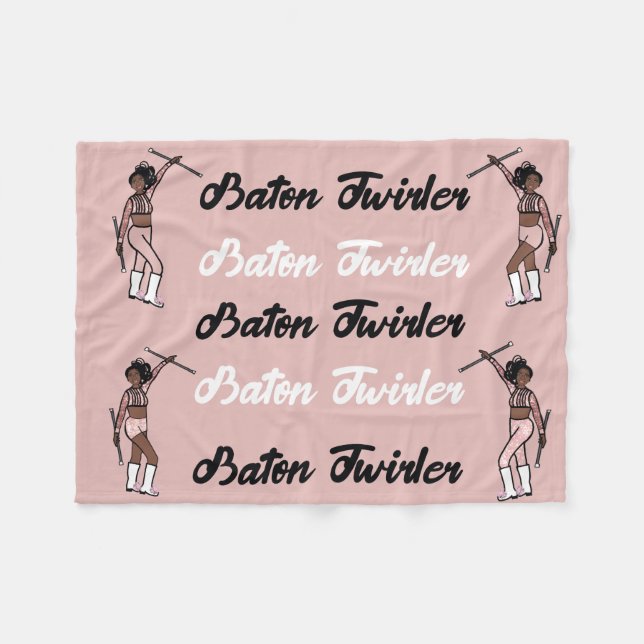 Baton Twirler Fleece Blanket Rosa Gnistra (Framsidan (Horisontell))