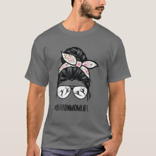 Baton Twirler Mamma Life Messy Bun Hair glasflöde T Shirt