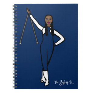 Baton Twirler Navy White Accent B Anteckningsbok