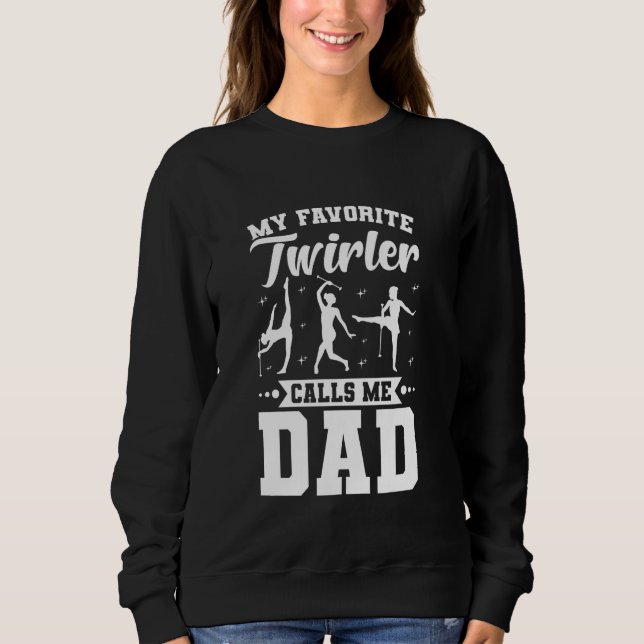 Baton Twirler Pappa Majorette Twirling Girl Dance  T Shirt (Framsida)