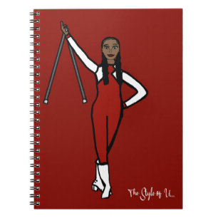Baton Twirler Red White Dent B Anteckningsbok