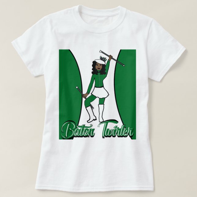 Baton Twirler T-Shirt/Grönt T Shirt (Design framsida)