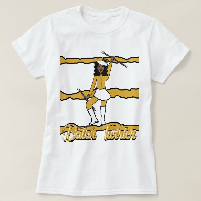 Baton Twirler T-Shirt/Guld T Shirt (Design framsida)
