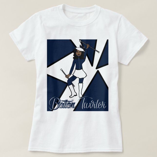 Baton Twirler T-Shirt/Navy T Shirt (Design framsida)