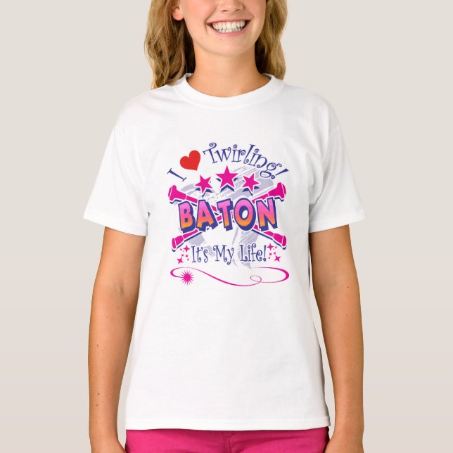 Baton Twirlers, I Kärlek Twirling, Baton T Shirt (Framsida)