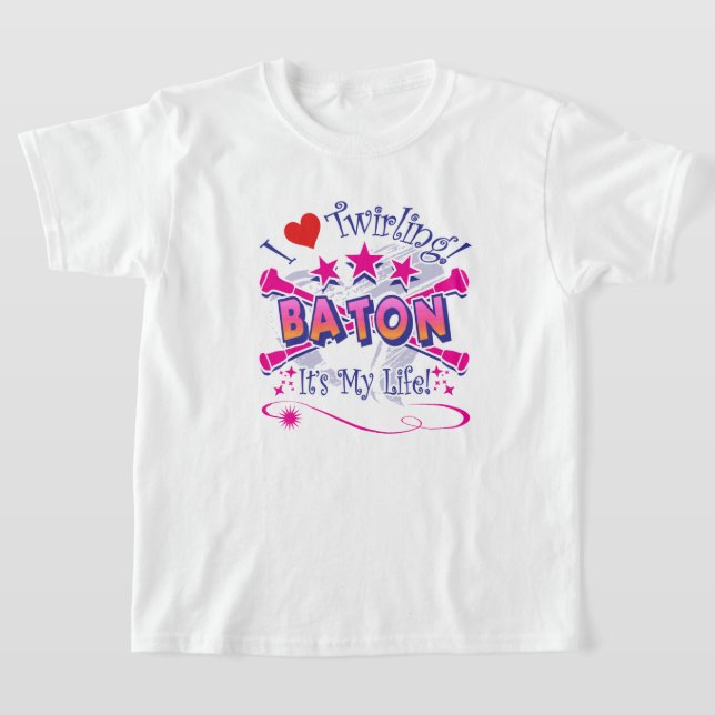 Baton Twirlers, I Kärlek Twirling, Baton Tee (Laydown)