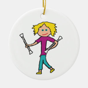 Baton Twirling Julgransprydnad Keramik