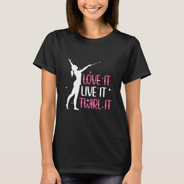 Baton Twirling Ord | Dancing Dancer Gift Ideas T Shirt (Framsida)