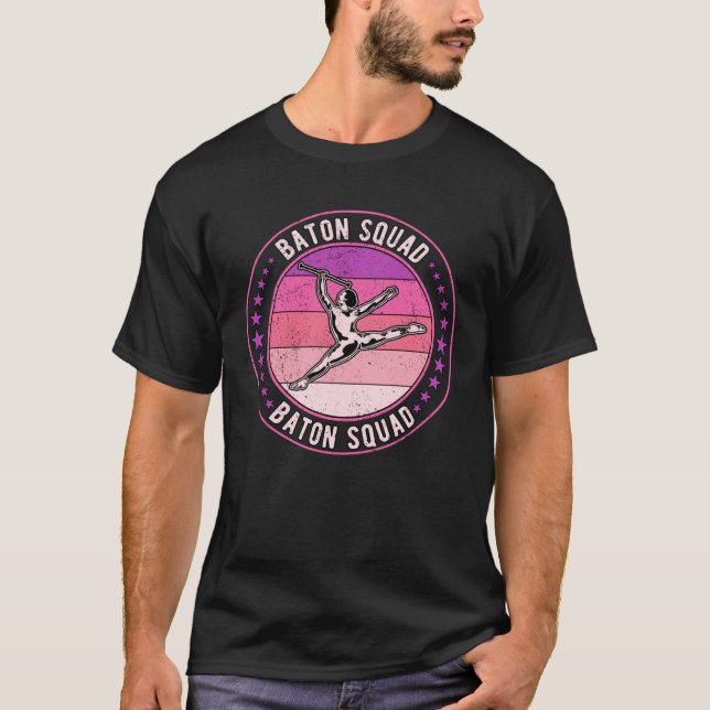 Baton Twirling Squad Majorette T Shirt (Framsida)