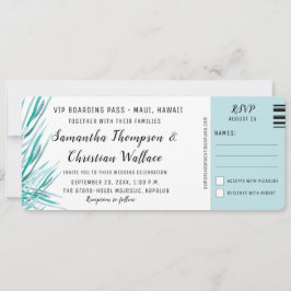 Båtpasset Handflatan Tropical Destination Wedding Inbjudningar