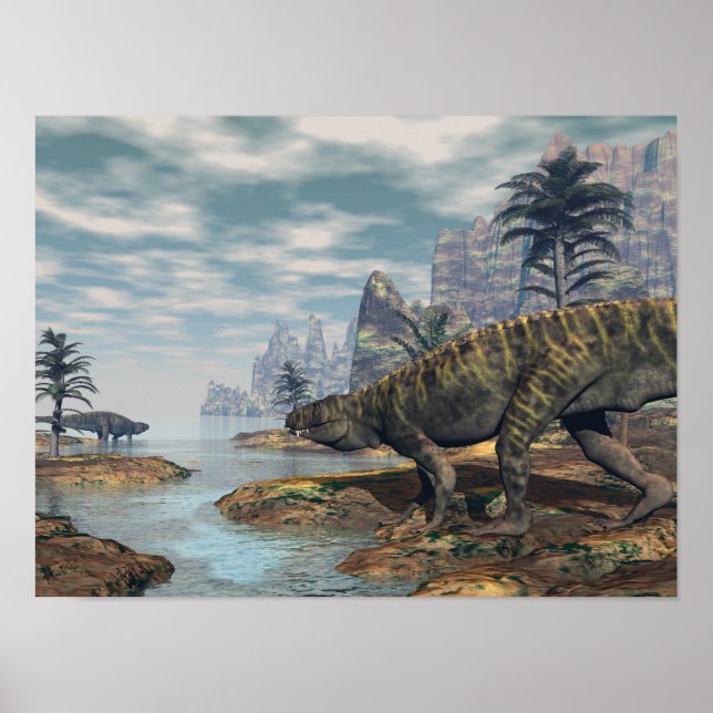 Batrachotomus dinosaurs-3D-rendering Poster (Framsidan)