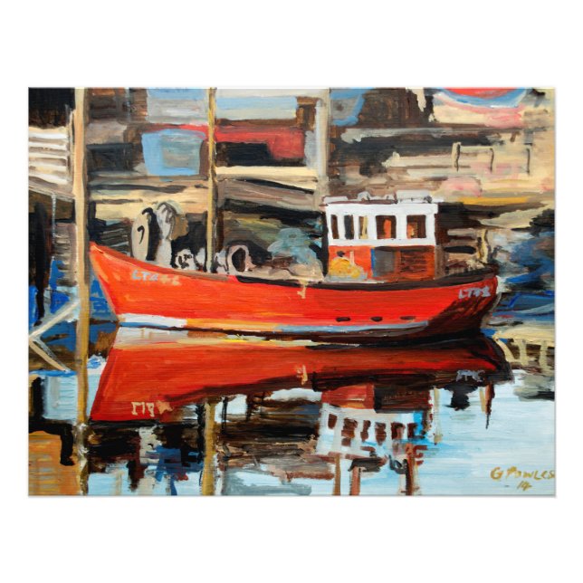 Båtreflektion Fototryck (Framsidan)