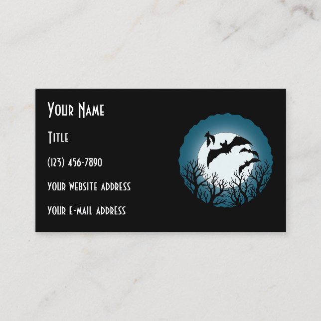 Bats and Trees Against the Moon Visitkort (Framsida)
