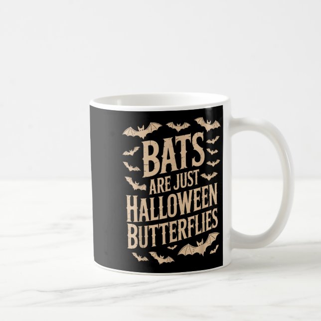 Bats Are Just Butterflies Spooky Season Funny Hall Kaffemugg (Höger)