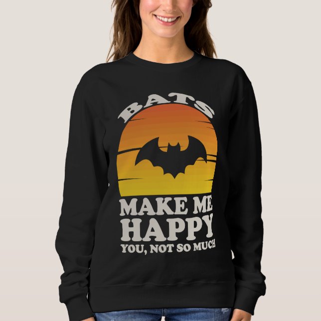 Bats Make Me Happy, Bat Clothes, Bat T Shirt (Framsida)