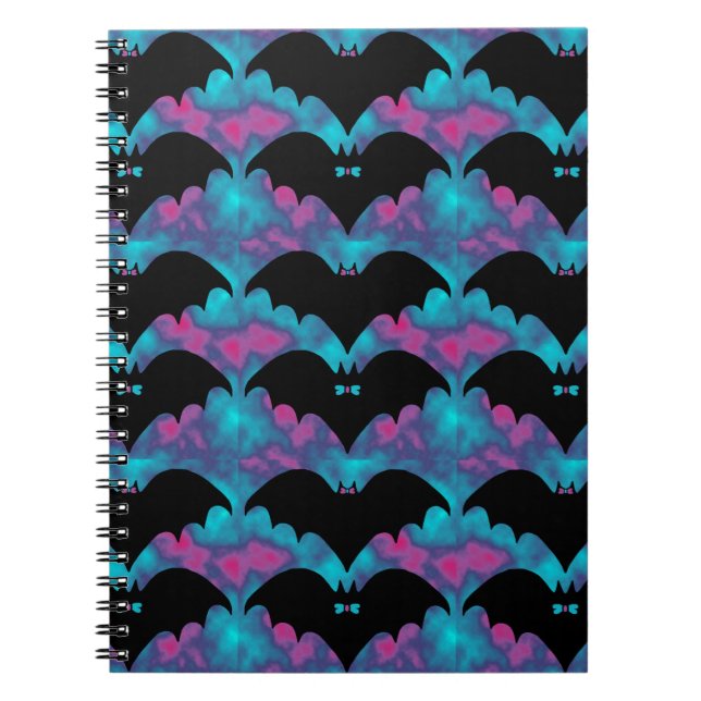 BatsAndBowsTILEPinkblue Anteckningsbok (Framsidan)