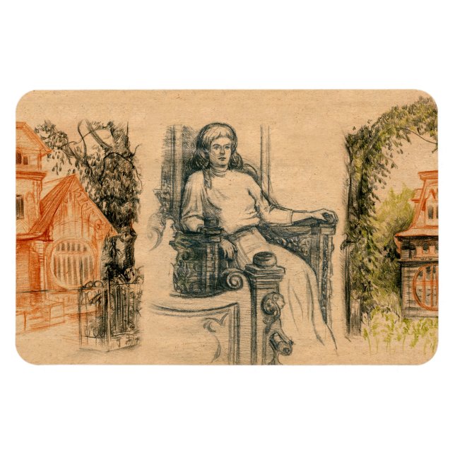 Båtsgrafik i dam magnet (Horisontell)