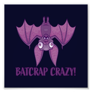 Batskit Crazy Wacky Tecknad Fladdermus Fototryck