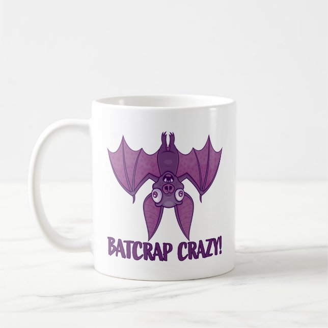 Batskit Crazy Wacky Tecknad Fladdermus Kaffemugg (Vänster)